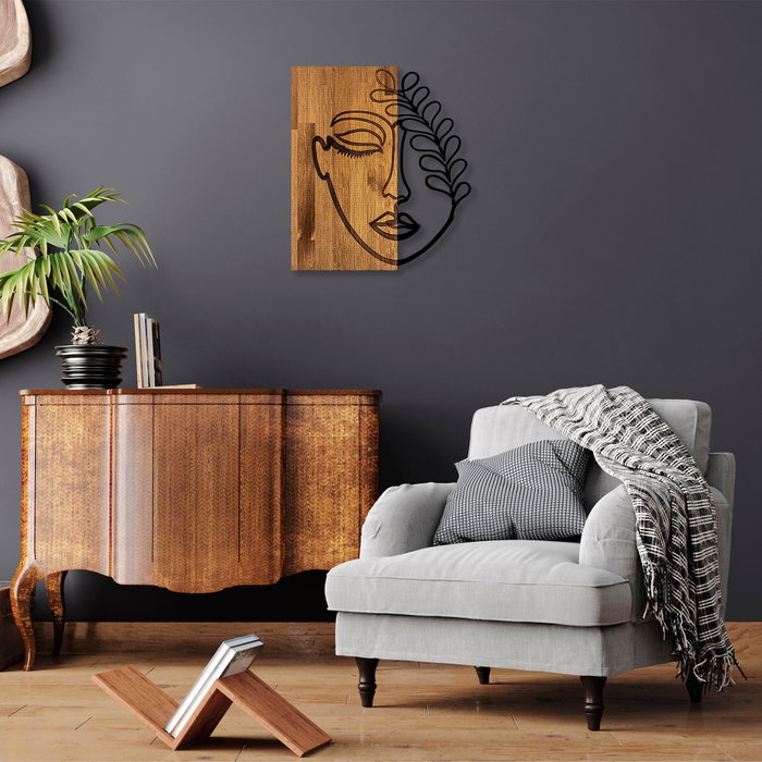 Wallity MA-281 Accesorio Decorativo de Pared en Nogal y Negro